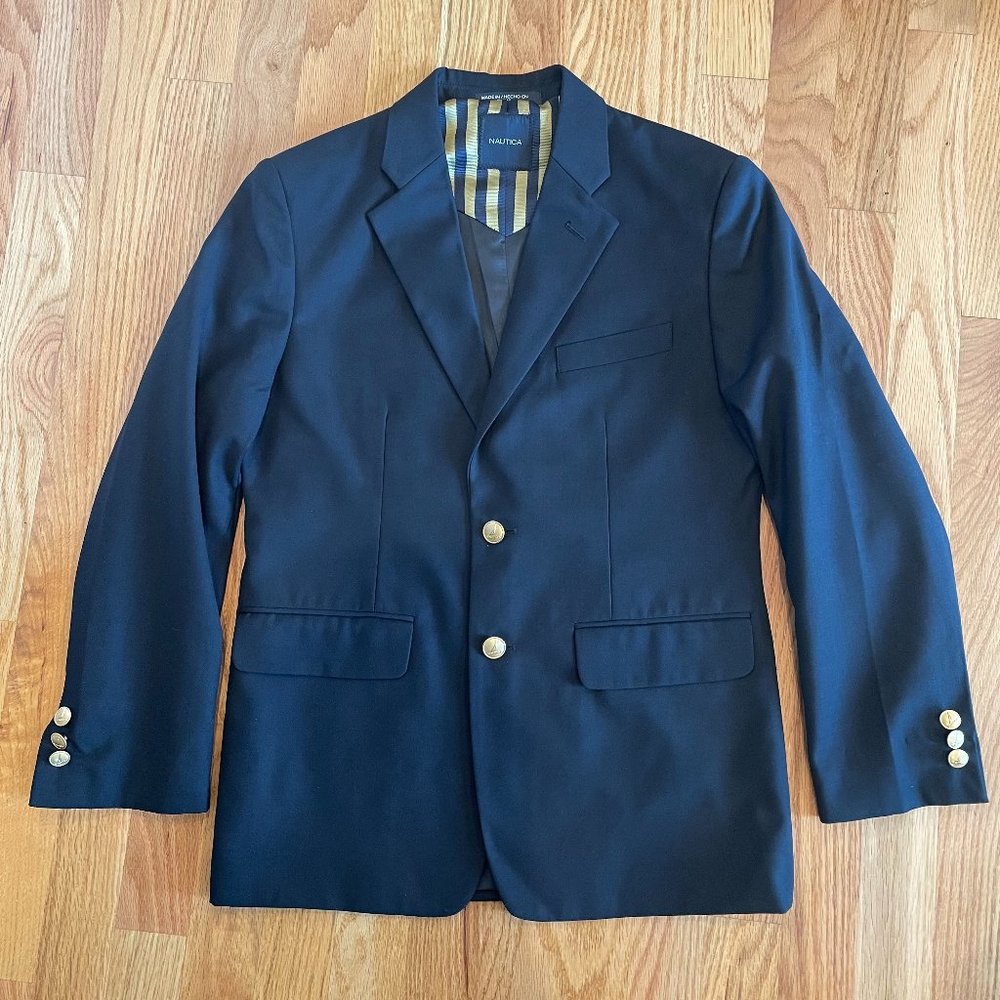 Nautica Boys Navy Blazer with Gold Buttons